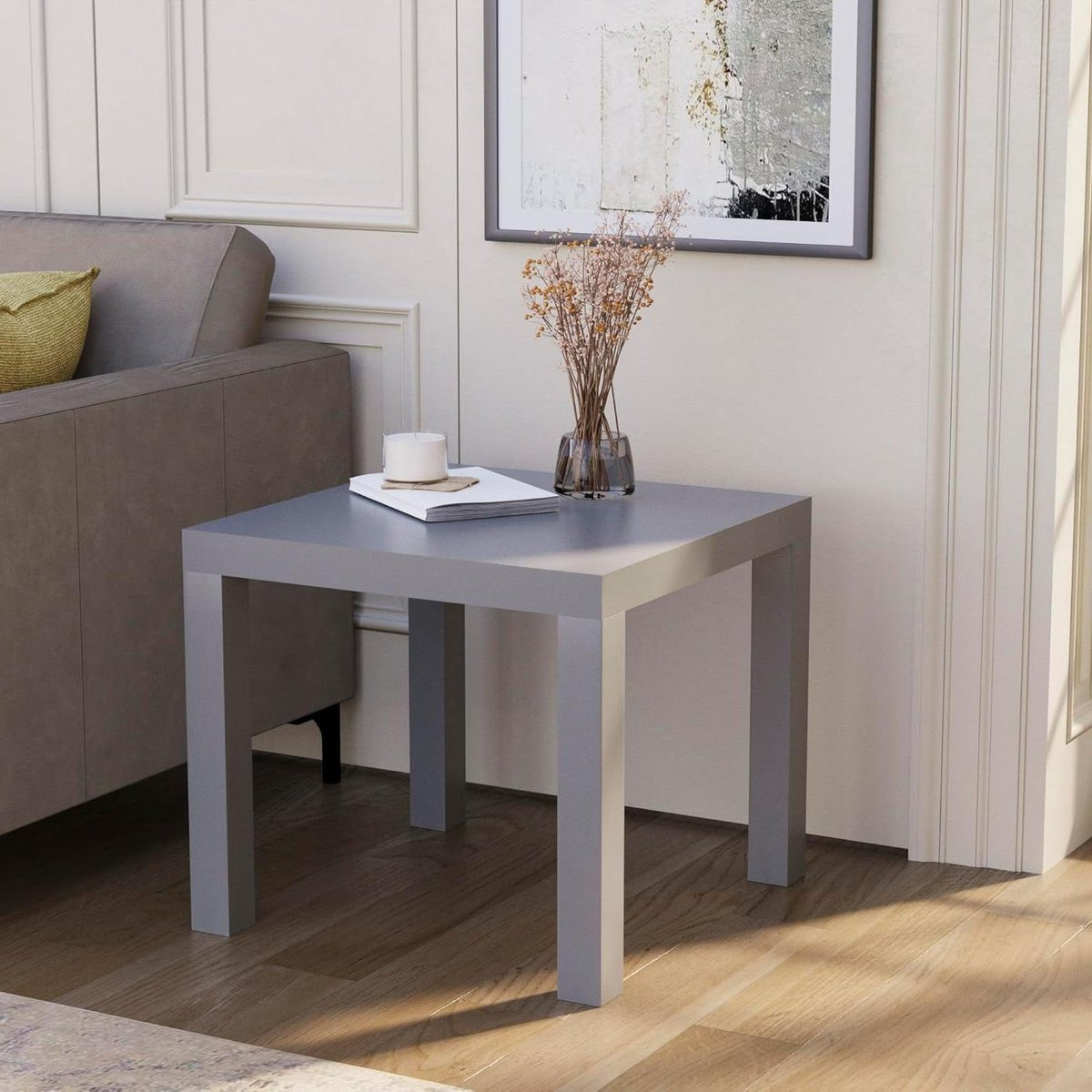 Beeston Bijzettafel Grijs - Opvouwbare Houten Bijzettafel in Nordic Stijl
