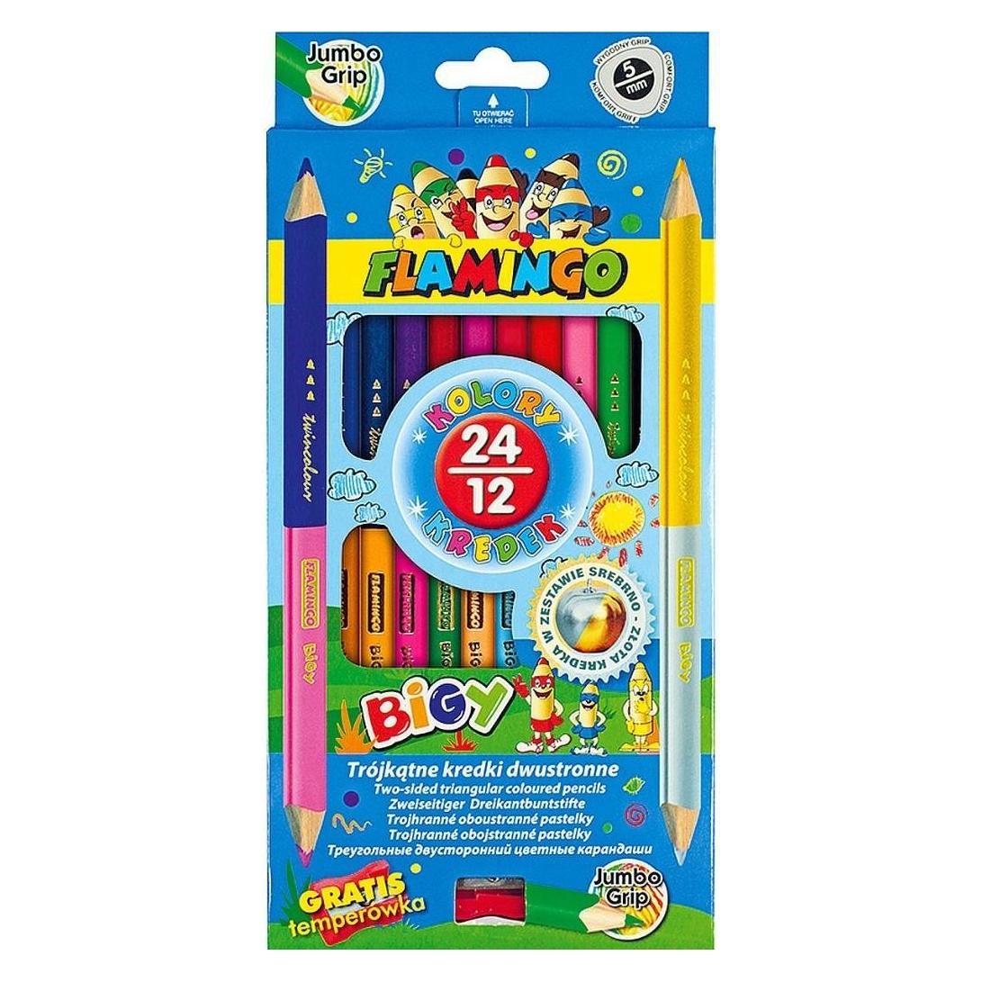 Titanum Doppelseitige Jumbo-Bleistifte, 12/24 Farben (12x) (47593519)