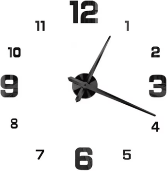 Inspire Picks Modern 3D DIY Wall Clock Large Acrylic Mirror Sticker Quartz Decors 063b