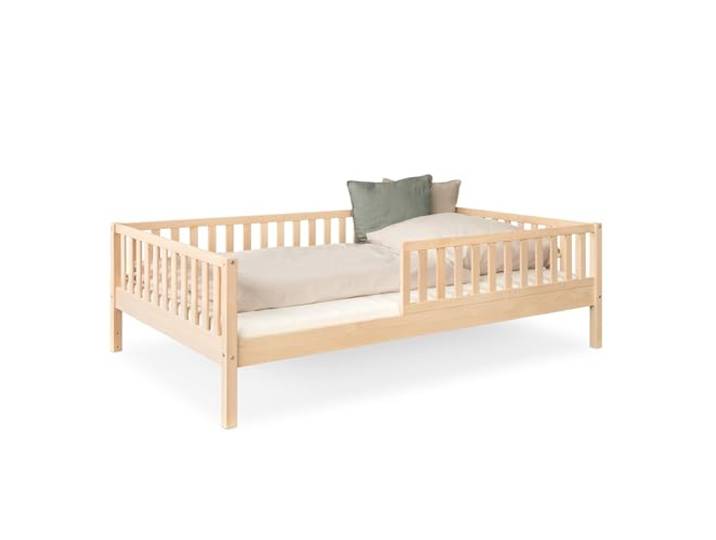 Ehrenkind® Kinderbett Buche Livo FSC Zertifiziert Kinderbett mit Rausfallschutz Massivholz inkl. Lattenrost 120x200 cm Natur Bett 90x200 Inkl. Rausfallschutz