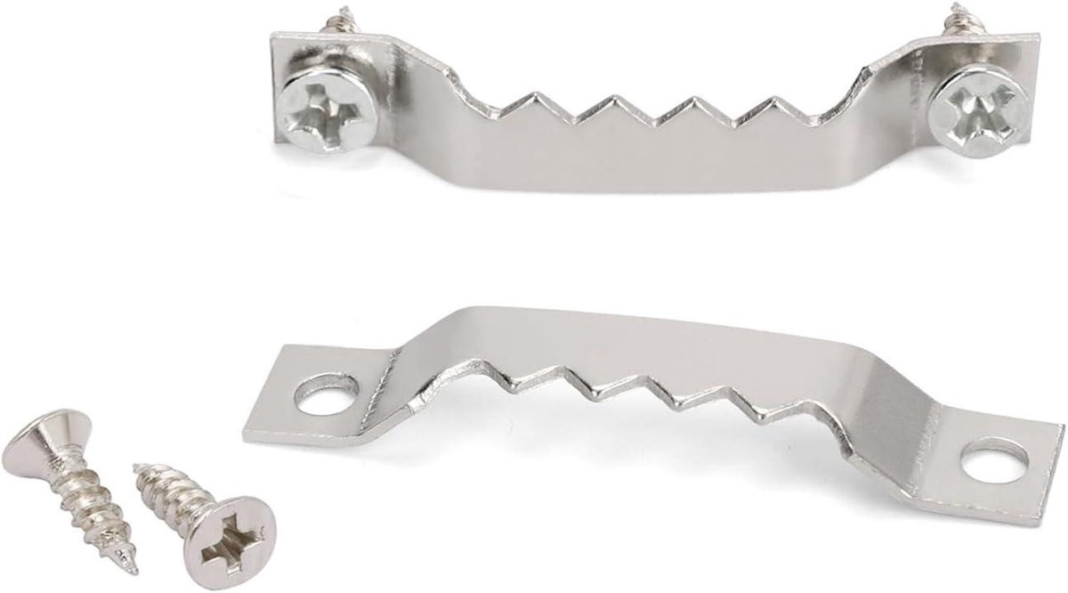 Zaagtand Foto Hangers - 50 stuks - Roestvrij staal - Zilver