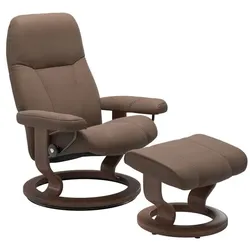 Stressless Sessel mit Hocker Consul Classic Leder Braun Batick Mole M (Medium)