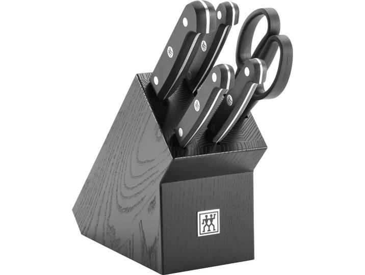 Messerblock ZWILLING Gourmet , schwarz, B:9cm, Messerblöcke, Messerblock, Messerblock mit 4 Messern + 1 Schere, Buche, Sonderschmelze, Schwarz