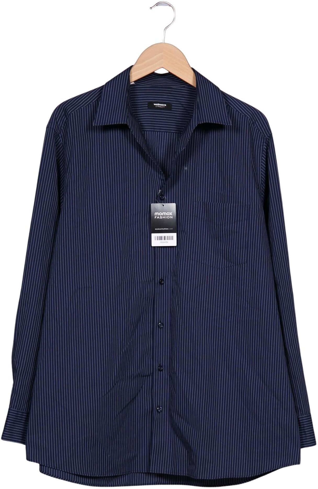 Walbusch Herren Hemd, Marineblau, Gr. 43, Baumwolle - Second Hand