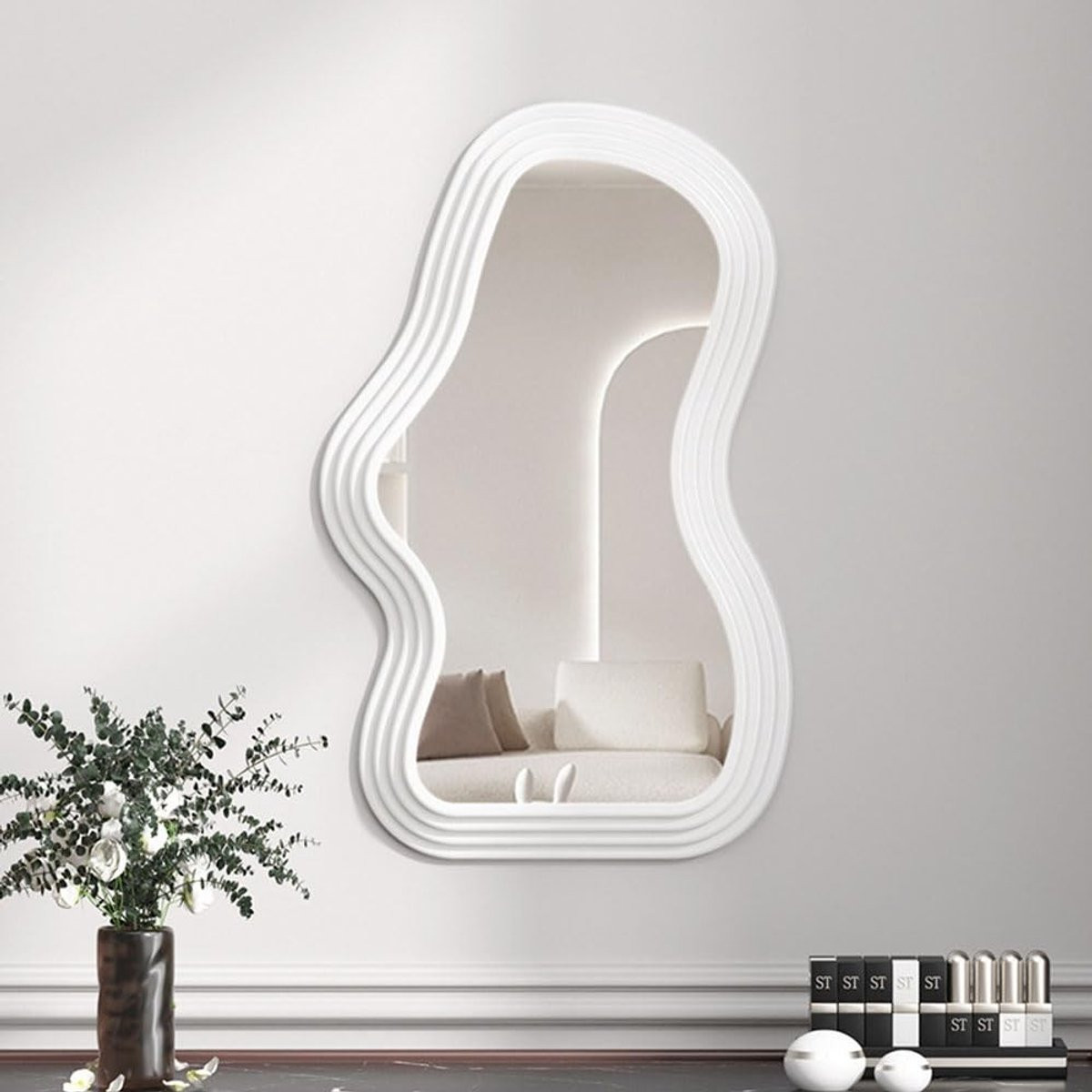 Omgoods Irregular Frame Wandspiegel - Decoratieve Wandspiegel voor Badkamer en Woonkamer