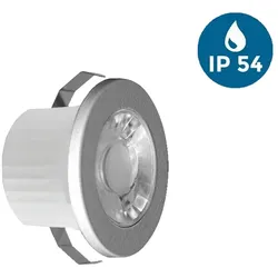Braytron 3w Mini LED Einbauleuchte Einbaustrahler Einbauspot Spot Silber 240 Lumen Schutzart IP54 Neutralweiß