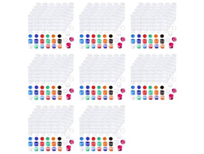Adiythbm Farbbecherstreifen, transparente Töpfe mit Deckel, 3 ml, Design Tragbar und kompakt, leicht zu transportieren für Klassen, Museen oder Malerveranstaltungen im Freien.