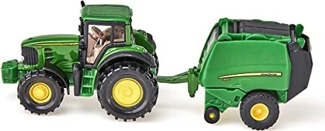 Siku Blister - John Deere mit Ballenpresse