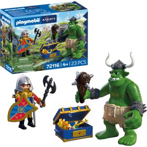 playmobil Spielset Knights 72116, ab 4 Jahre, Troll mit Löwenritterschatz, 23 Teile