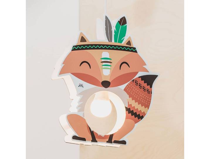 Elobra Hängelampe Little Indians, dimmbar, gelb / orange, für Kinderzimmer, Holz, Pendelleuchte