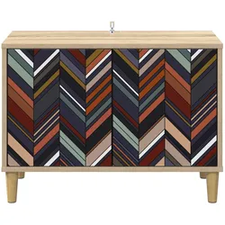 vidaXL, TV Möbel, Famelin (Geometrischer Druck) (33 x 69 x 50 cm)