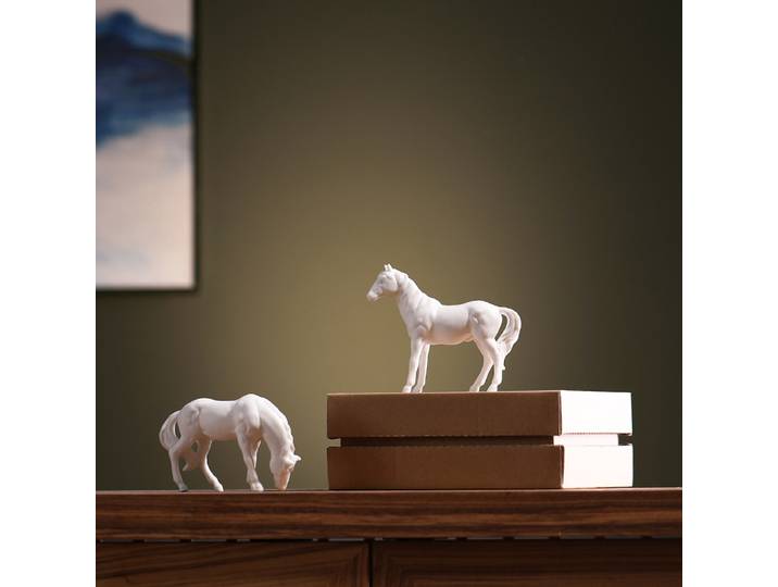 Ornements de chevaux en céramique créatifs : Décoration porte-bonheur pour le bureau, le salon, le cave à vin, cadeaux
