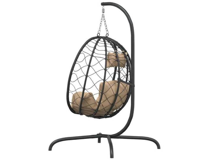 Chaise suspendue en forme d'œuf avec coussin taupe_2 ans garantie_82538