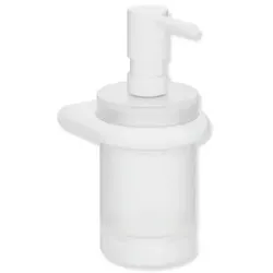 Hewi Serie 480 Seifen-/Desinfektionsmittelspender 480.06.00260DX mit Halter, pulverbeschichtet weiß tiefmatt