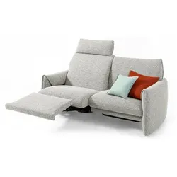 Segmüller Werkstätten Sofa 2x70cm mit Funktion Fiona01 Stoff Grau Hellgrau 2-Sitzer