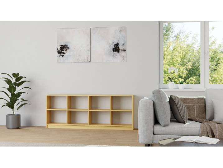 Niedriges Regal aus Massivholz Buche Natur geölt