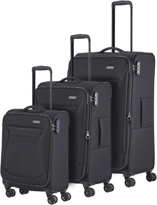 4-Rad-Soft-Gepäck-Trolley-Set - Handgepäck & Reisegepäck-Set (L/M/S)