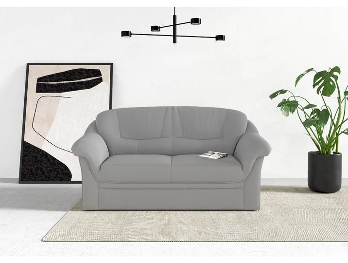 2-Sitzer Sofa, 100% Polyester, Silber, 146×82 cm, Komfortabel & Zeitlos, Klassisch, Domo-collection