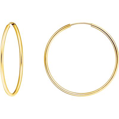 Paar Creolen THOMAS SABO "mittelgroß", gold (gelbgoldfarben), Ohrringe, Damen, 40mm, Silber 925 (recycelt)