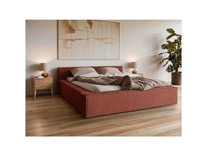 Livetastic Polsterbett Cloe, Kupfer, Kunststoff, 2-Zonen, 180x200 cm, Bettkasten, Lattenrost, gepolstertes Kopfteil, Stoffauswahl, in verschiedenen Größen erhältlich, Schlafzimmer, Betten, Polsterbetten
