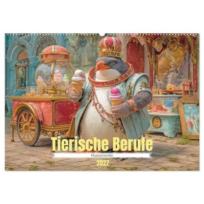 Tierische Berufe - Humorwerke (Wandkalender 2027 DIN A2 quer), CALVENDO Monatskalender