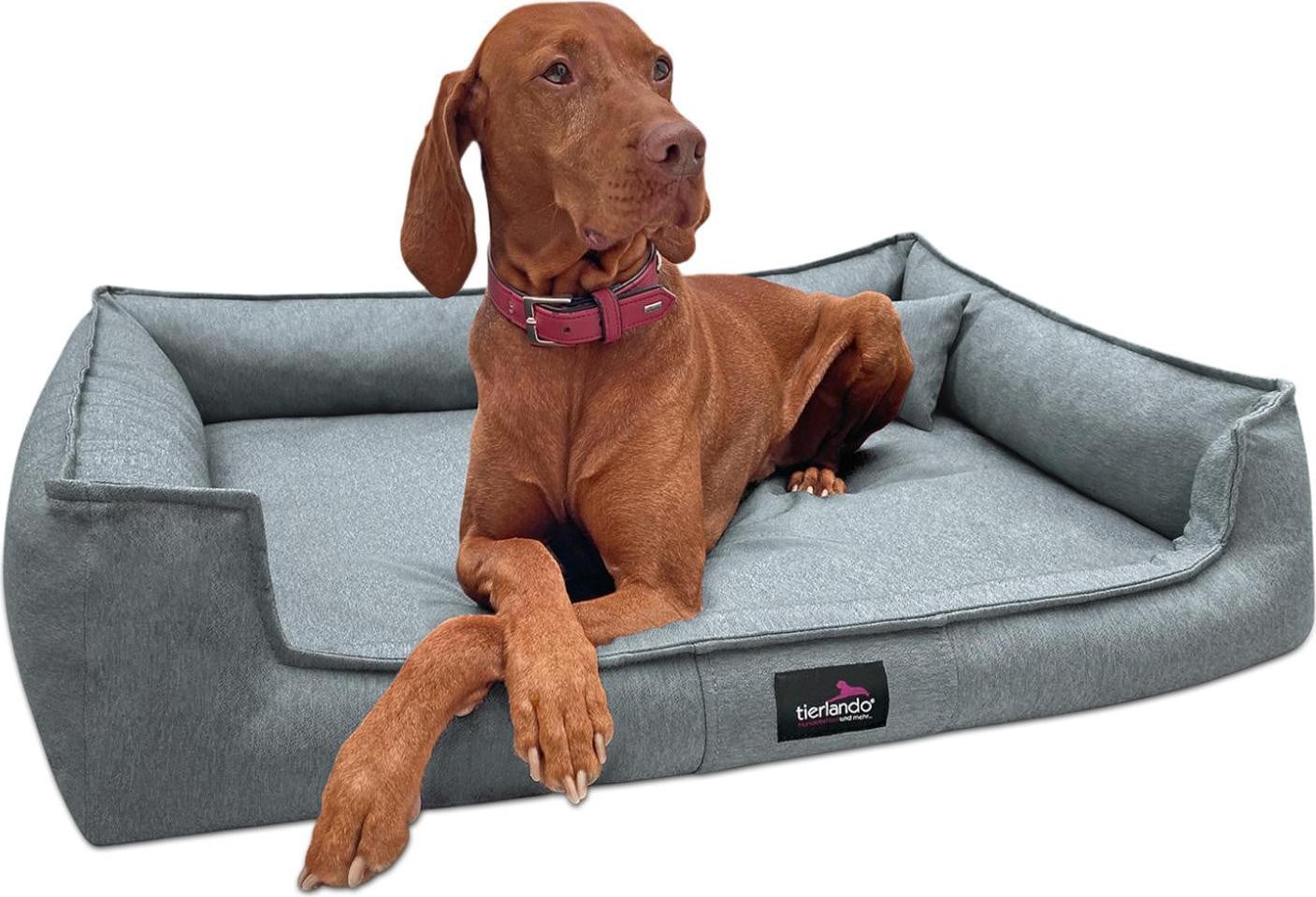 Tierlando Orthopedisch hondenbed Gustav Scandi Chic - XL - Rookblauw - 130 x 100 cm