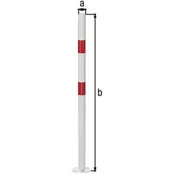 Alberts® Absperrpf. Standard SK fvz.,weiß,2 rote Ringe, Aufschr.,Pf ⌀76 mm 782924