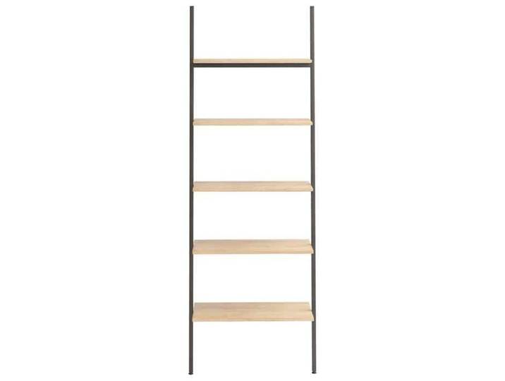 Étagère pour livres -Étagère inclinée à 5 niveaux - Marron clair et noir - 64x34x185 5cm - design élégant - pour maison(55722）