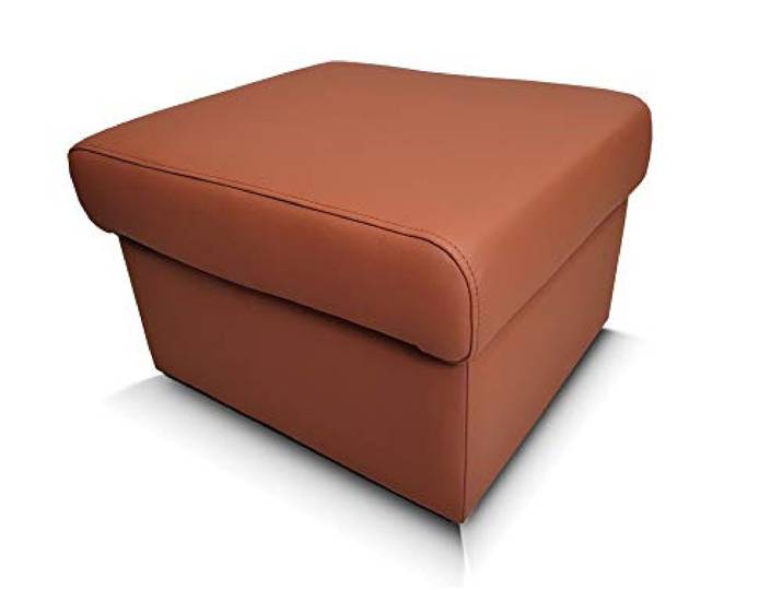 Quattro Meble Braunes Echtleder Hocker aufklappbar mit Stauraum Leder Hermes Cognac Sitzhocker Rindsleder Sitzwürfel Polsterhocker Fußhocker Echt Leder (50 x 50 cm)