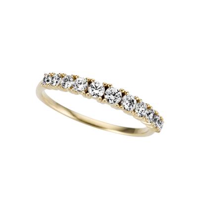 Goldring FIRETTI "Schmuck Geschenk Gold 333 Damenring Goldring" Gr. 16, gold (gelbgoldfarben, kristallweiß), Fingerringe, Damen, 16, Gelbgold 333, 3mm, Goldring, mit Zirkonia (synth.)