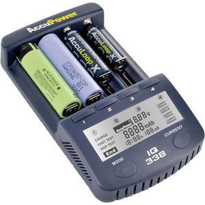 AccuPower Akku-Ladegerät IQ338 Li-Ion, universal, 4 Ladeschächte