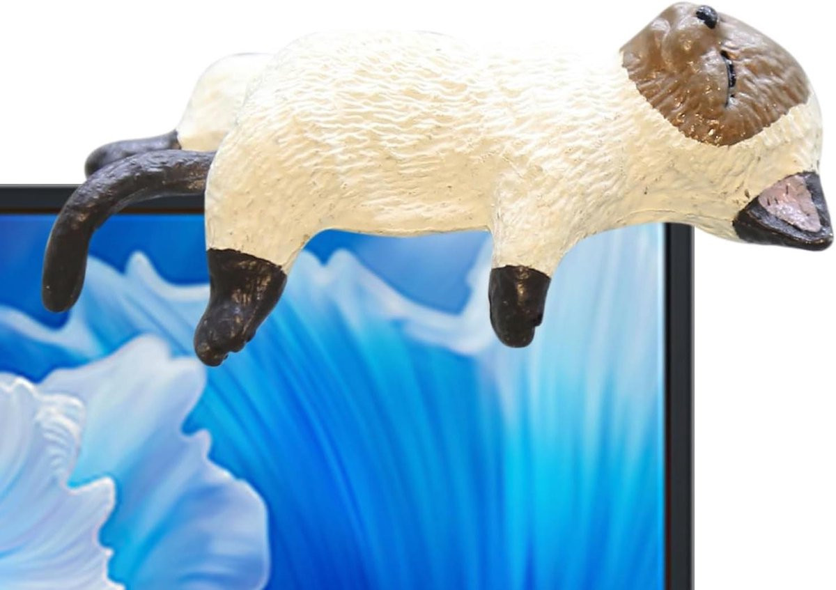 Merkloos Kattenbeeldje PVC Miniatuur Ornament voor Bureau Decoratie Hoogte: 4-4,5 cm