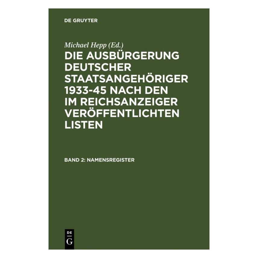 De Gruyter Namensregister (Deutsch, Hardcover) (67712135)