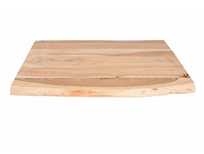 SAM Holzplatte Louis 60x60 cm Akazie natur lackiert Baumkante Tischplatte Baumkanten-Platte, Akazienholz naturfarben massiv, für Heimwerker, Arbeitsplatten, Tische & Fensterbretter