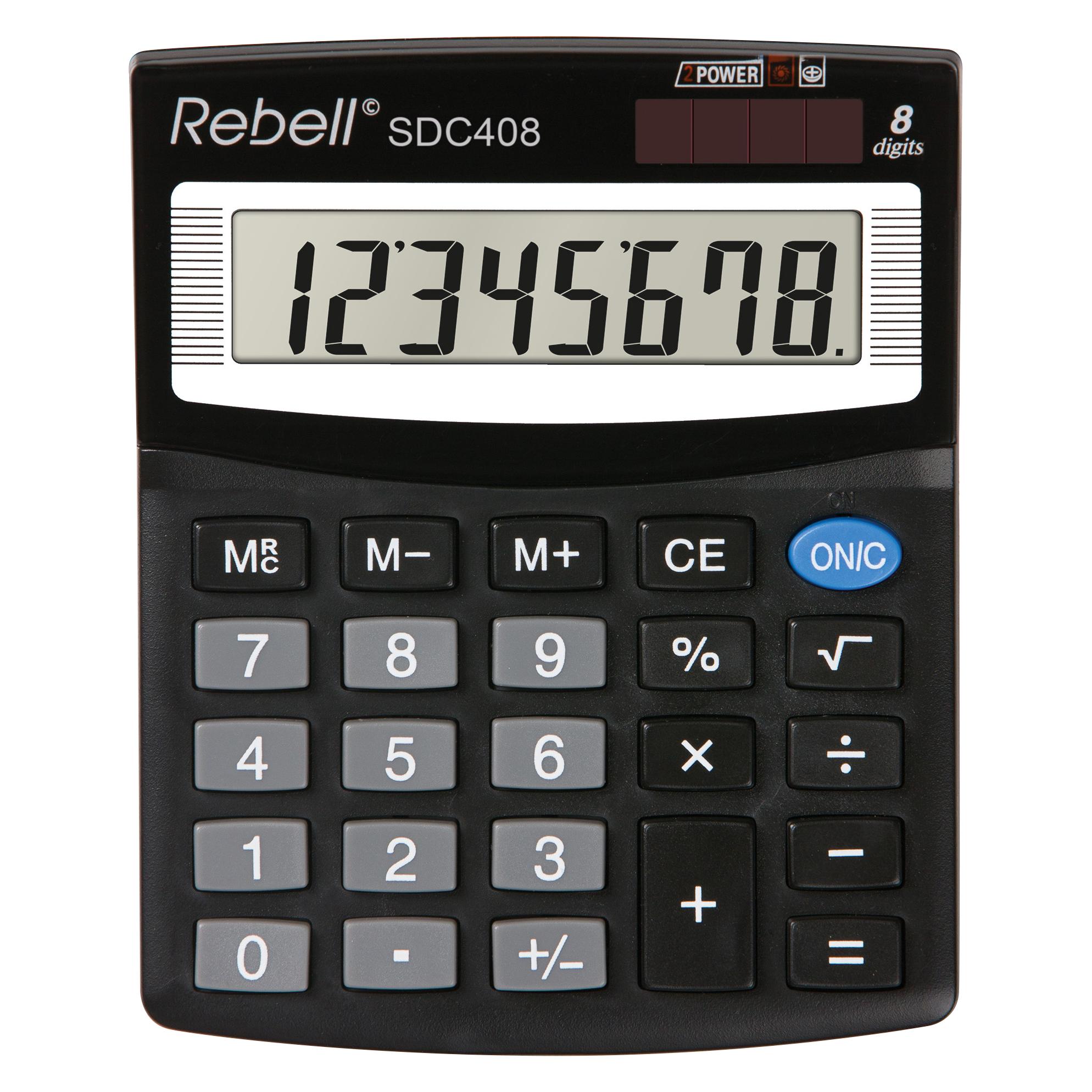 Rebell SDC 408 - Desktop - Einfacher Taschenrechner - 8 Ziffern - 1 Zeilen - Batterie/S (Batteriebetrieb, Solarenergie) (SDC408)