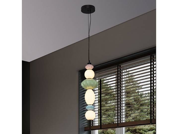 Pendelleuchte Oneta Typ D Ø 20cm Pink/Blau/Grün Keramik Nicht austauschbare LEDs LED-Platine