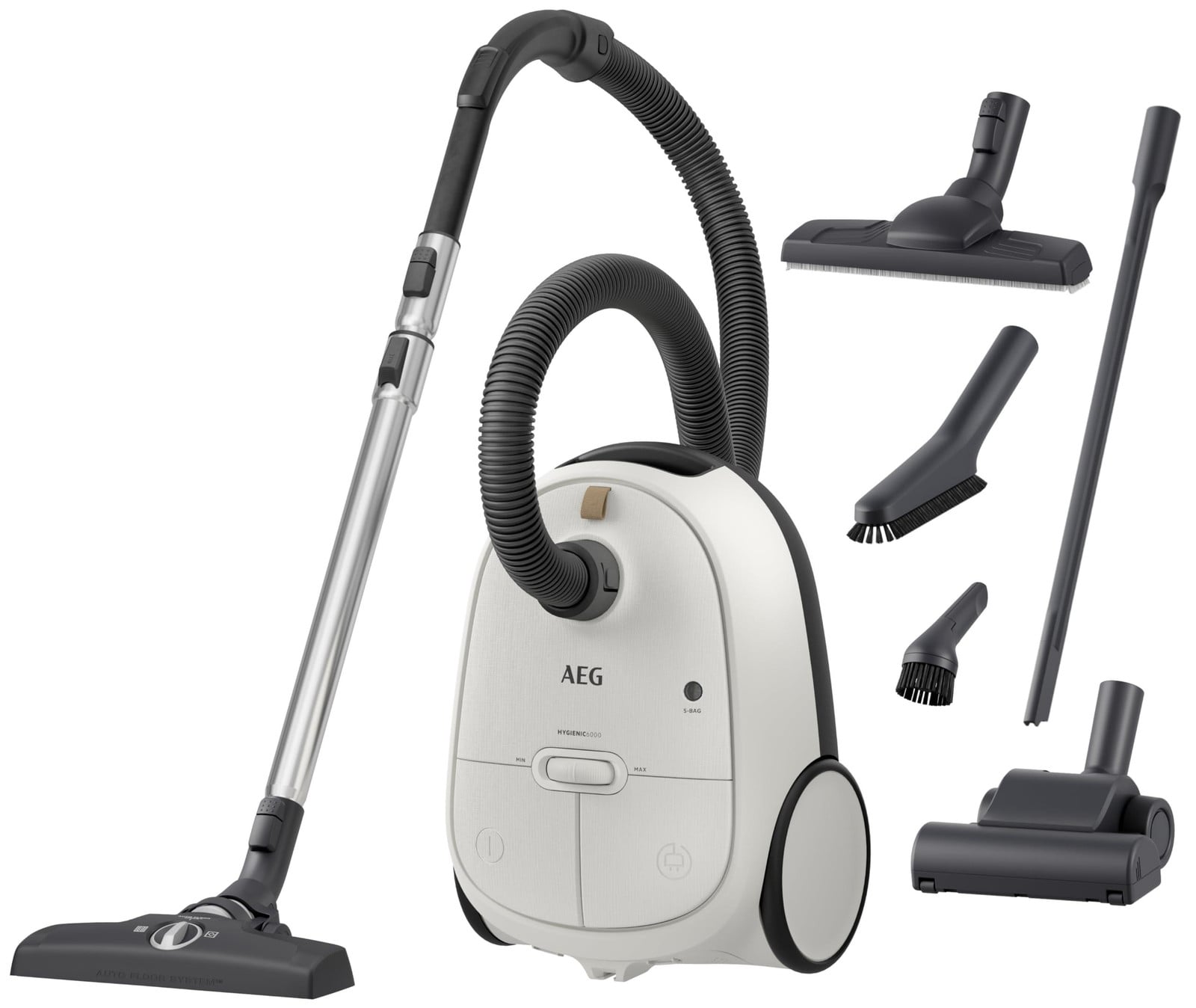 AEG Hygienic 6000 stofzuiger met zak, model AB61H6SW, wit
