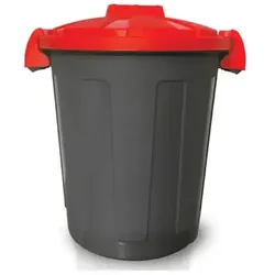 Mülltonne Orgavente Plastic second life grau-rot 25 L aus Polypropylen