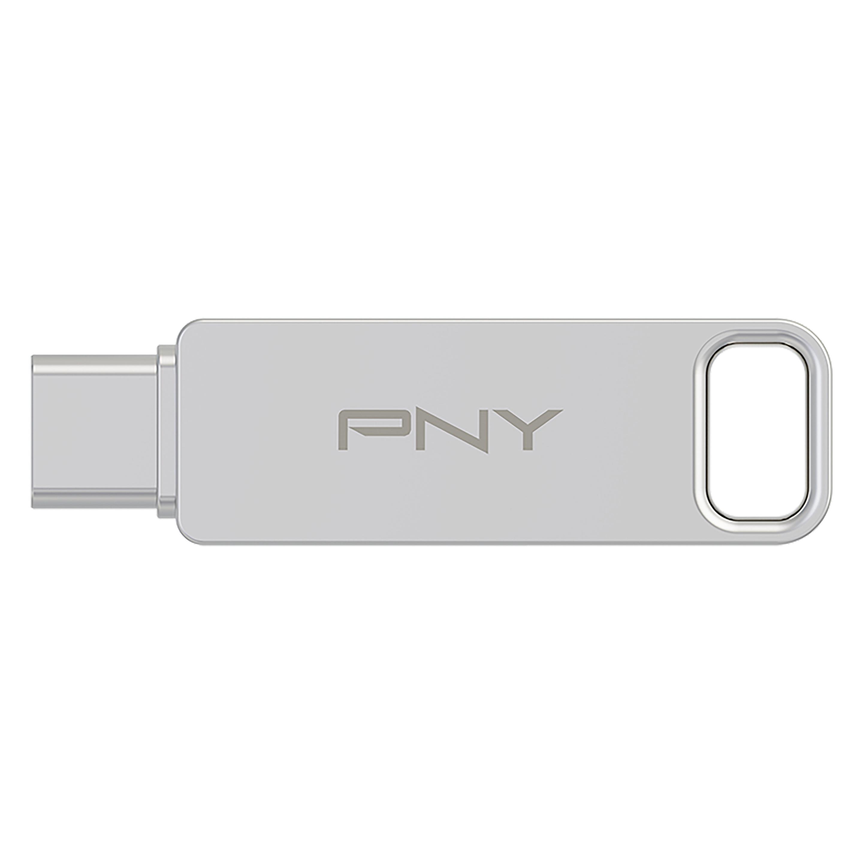 PNY DUO LINK USB flash drive USB Type-A / USB Type-C 3.2 Gen 1 (3.1 Gen 1) Stainless steel (64 GB, USB-C) (P-FDI64GDULINKTYC-GE)