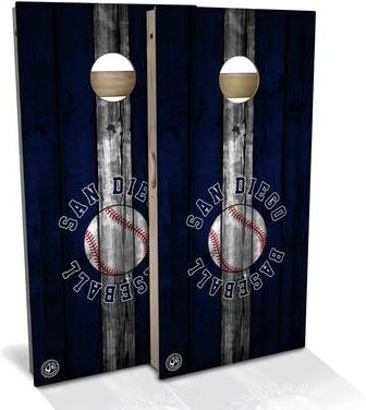 Skip's Garage San Diego Baseball Outdoor Cornhole Board Set