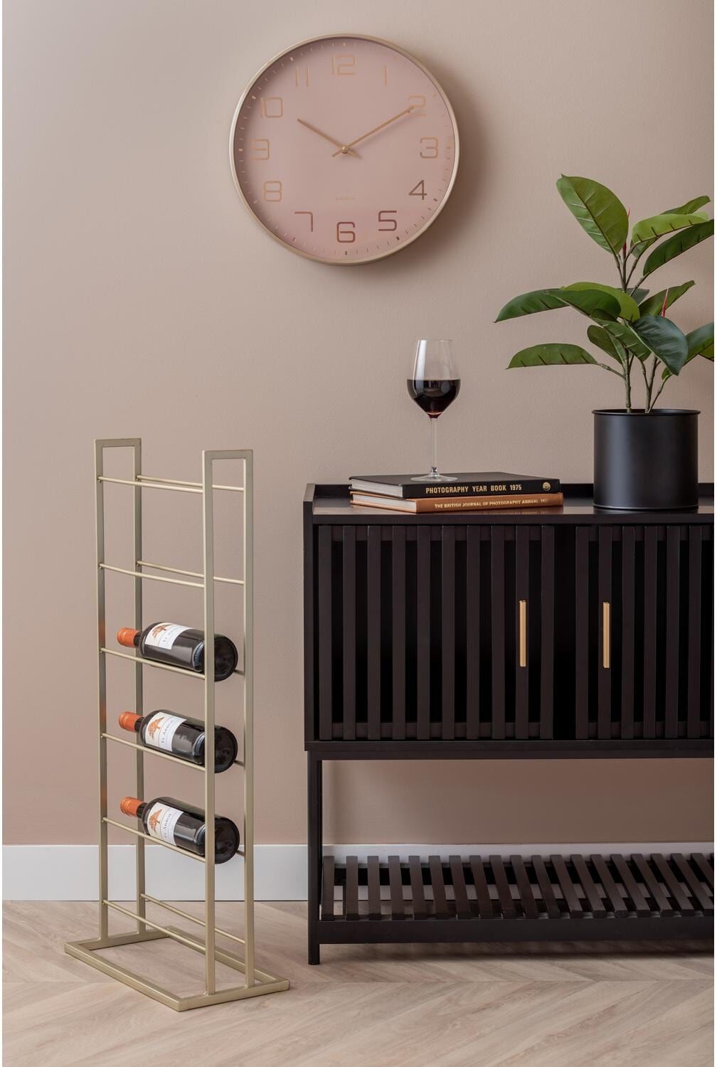Weinregal PRESENT TIME "Single Floor 84.5 x 20 cm", gold (goldfarben), Regale, Weinregal goldfarben Einheitsgröße