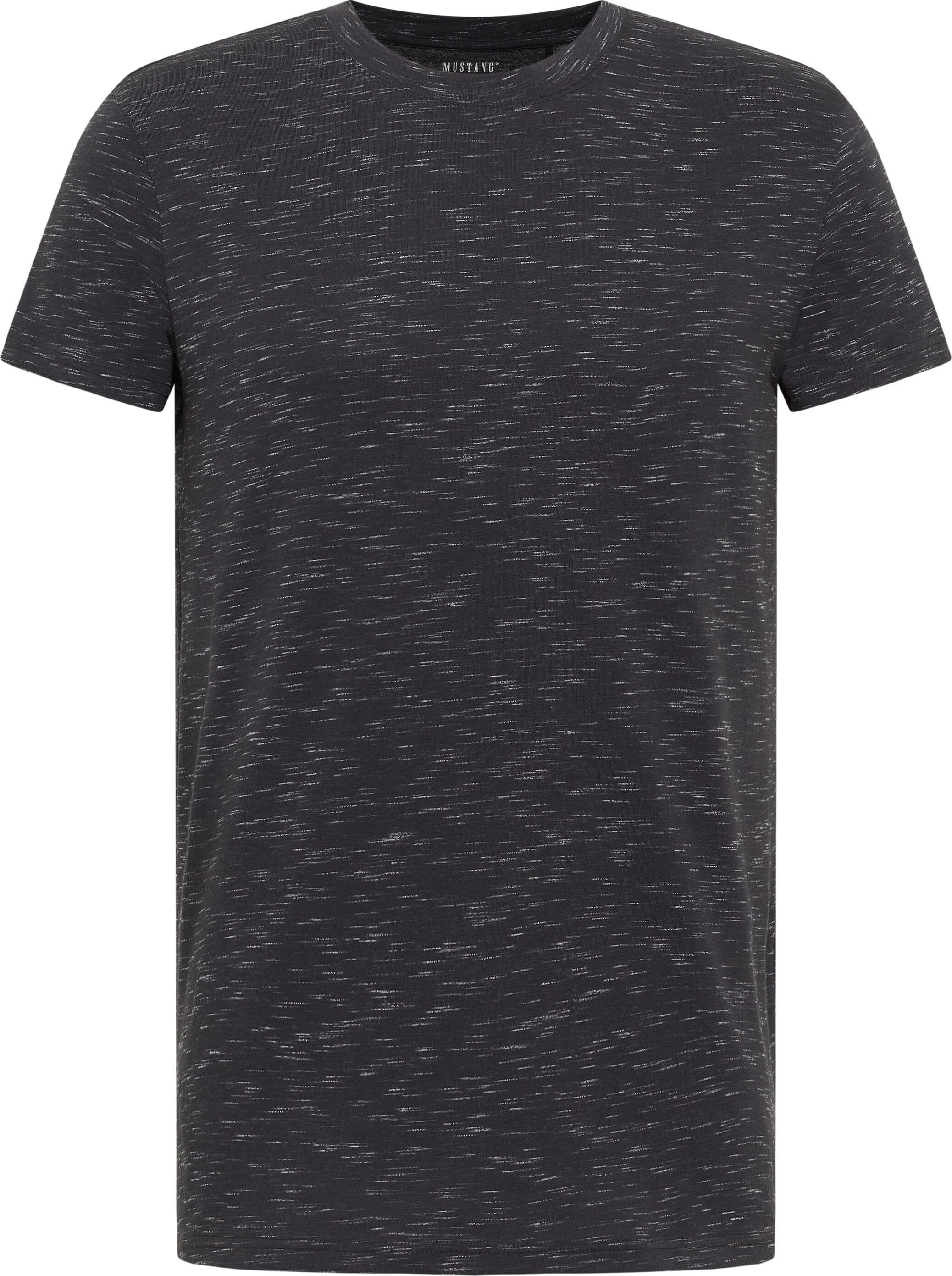 Kurzarmshirt MUSTANG "Herren Style Allen", Herren, Gr. M, grau (anthrazit), Jersey, 97% Baumwolle, 3% Polyester, Rundhals, Shirts Kurzarmshirt anthrazit M