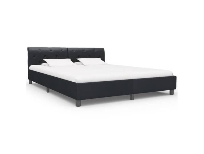 HOME - Chambre Cadre de lit Adulte-enfant Noir Similicuir - 180x200cm 439