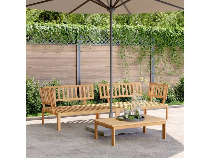vidaXL Garten-Ecksofas aus Paletten 2 Stk. Massivholz Akazie