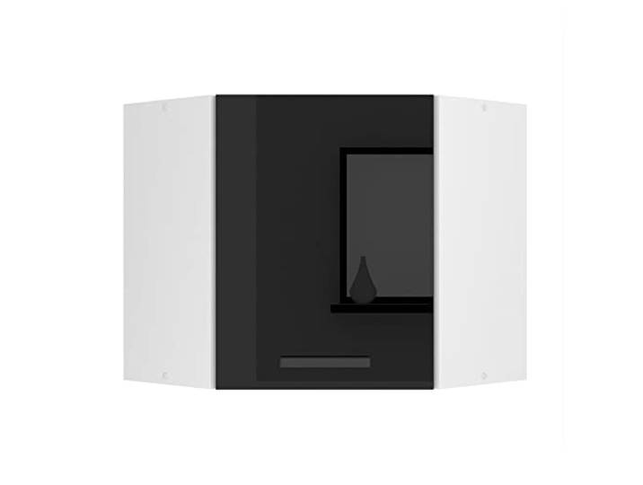 Belini Hängeschrank Küche SGN 60 cm, mit 1 Tür, Schwarz Hochglanz Küchenschränke, Oberschrank, Küchenhängeschränke, Wandschrank Hängend