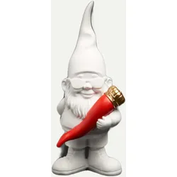 Zwerg Nano Lucky mit Horn 12cm Weiß