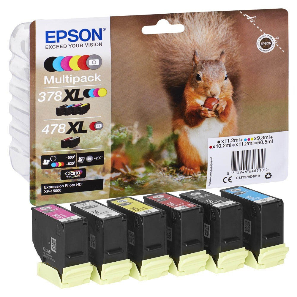 Epson Multipack Claria Photo HD T 378/478 XL 6 kleuren T 379D