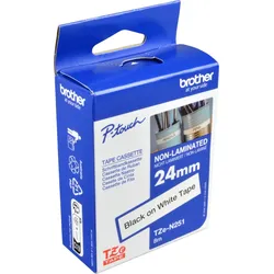 Brother P-Touch Band TZe-N251  schwarz auf weiß  24mm / 8m  nicht laminiert