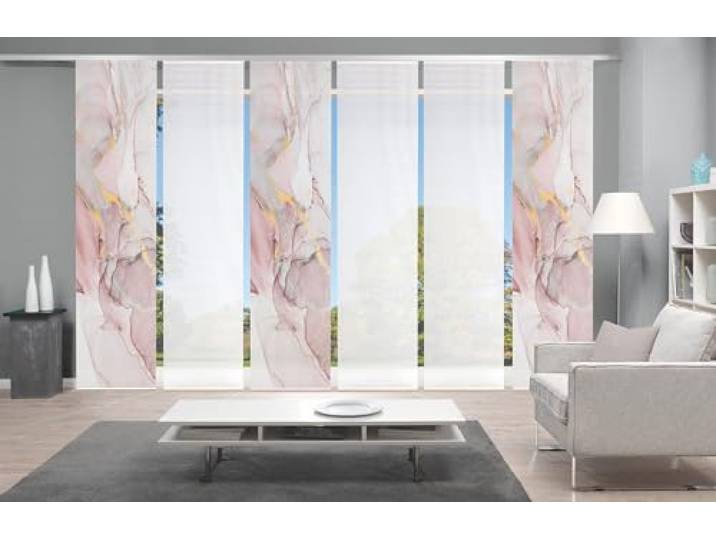 VISION S MARMOSA Schiebegardine, halbtransparent, Bambusoptik, 260x60 cm, Farbe:Rose, Größe:260 x 60 cm, Anzahl:6er Set (3X, 3X)