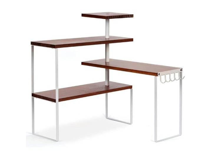 Étagère D'Angle De Cuisine Plan De Travail – Étagère À Épices 4 Niveaux Pour Plan De Travail Et Coin Café Petite Debout Sans[BI361]